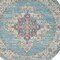 Homeroots 4 ft. Round Light Blue Distressed Medallion Area Rug 385333 - alternate 5